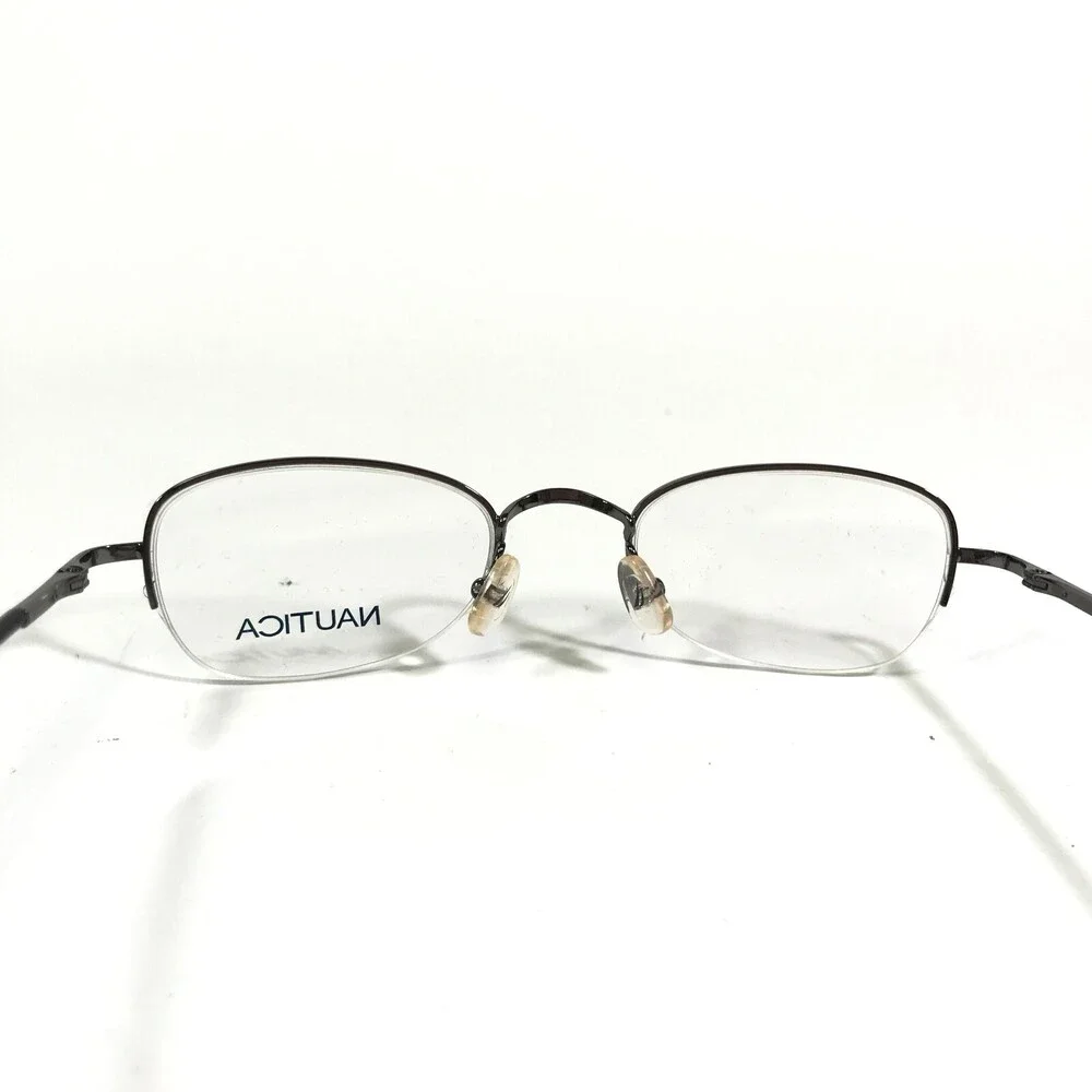 Nautica Eyeglasses Frames N7052 030 Black Gray Round Half Rim 46-20-135